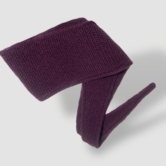 75% Virgin Wool Sophie Scarf Neck Warmer Hand Knitted Neckerchief Women Burgundy - Picture 2 of 5